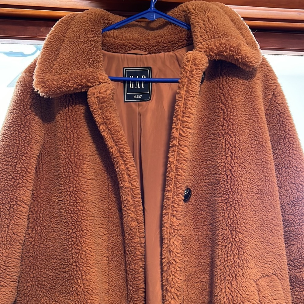 GAP camel colored teddy coat size M
